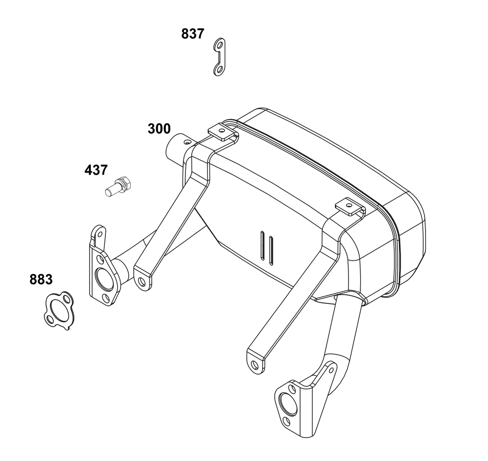 Exhaust Group Diagram and Parts List for 356447-0649-G1 200000 - 399999 Briggs and Stratton Engine
